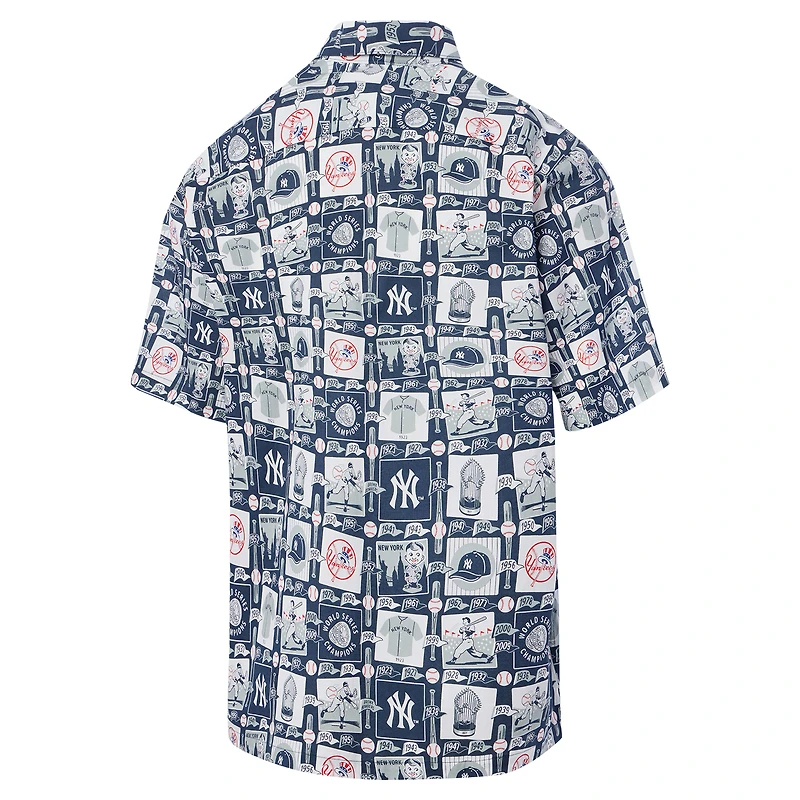 Chemise boutonnée Reyn Spooner pour hommes, bleu marine, New York Yankees Champions Scenic