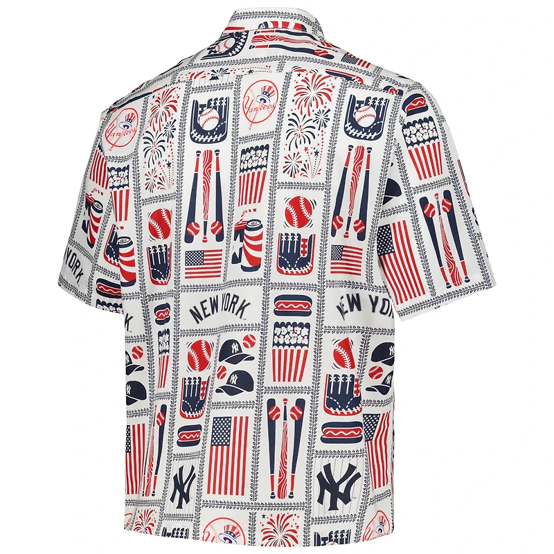 Chemise boutonnée Americana New York Yankees pour homme Reyn Spooner blanche