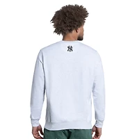 Men's Starter  Heather Gray New York Yankees Face of Ice Blue French Terry Sweatshirt