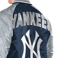 Men's Starter Navy/Gray New York Yankees Raglan Blitz Varsity Jacket