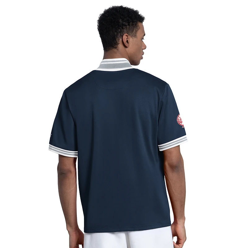 Veste à manches courtes boutonnée Starter bleu marine pour homme, New York Yankees