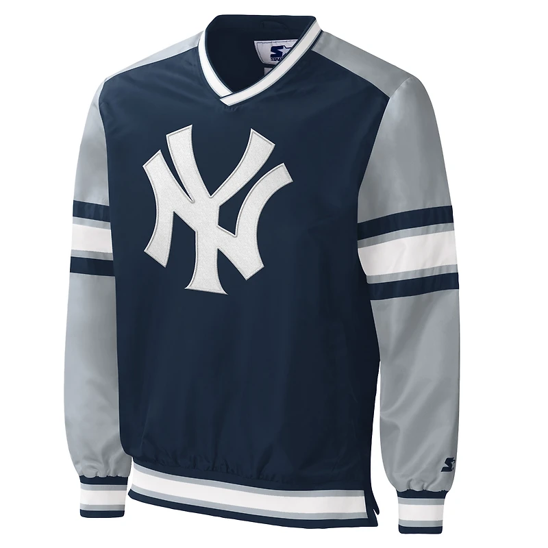 Coupe-vent à encolure en V Yardline des New York Yankees Starter bleu marine pour homme