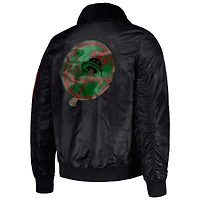 Veste Starter x Ty Mopkins pour homme Noir Mois de l'histoire des New York Yankees Satin Full-Zip Jacket