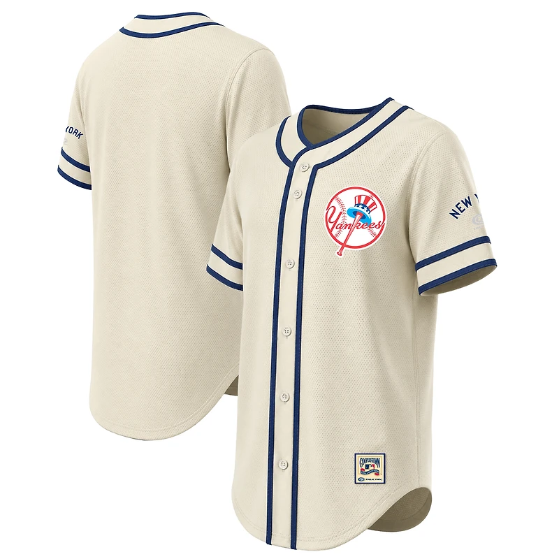 Men's Stitches Natural New York Yankees Throwback Fashion Jersey