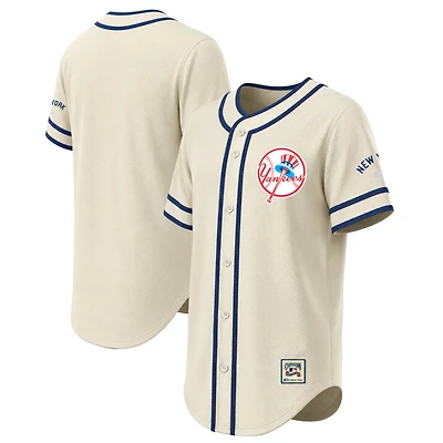 Men's Stitches Natural New York Yankees Throwback Fashion Jersey