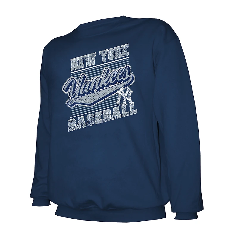 Sweat-shirt ras du cou léger bleu marine Stitches pour homme des Yankees de New York