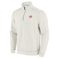 Sweat-shirt à demi-zip Tommy Bahama Cream New York Yankees Sport Tobago Bay Tri-Blend pour homme