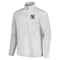 Veste à demi-zip Tommy Bahama pour hommes New York Yankees Delray Frond IslandZone grise