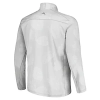 Men's Tommy Bahama Gray New York Yankees Delray Frond IslandZone Half-Zip Jacket