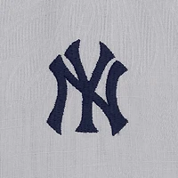 Chemise boutonnée en soie Tommy Bahama grise pour homme, motif Hit and Run des Yankees de New York