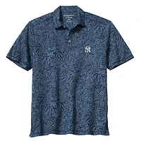 Polo Tommy Bahama IslandZone bleu marine pour homme, New York Yankees, motif hibiscus sauvage, mélange de trois tissus