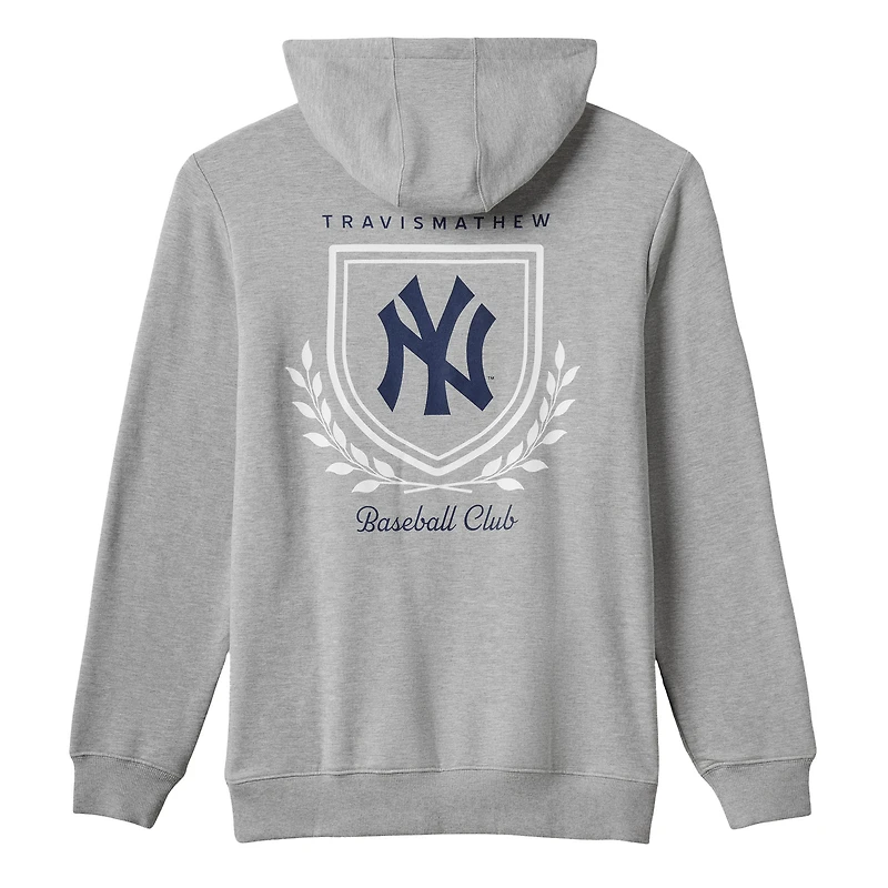 Sweat à capuche en polaire gris Travis Mathew New York Yankees Stadium pour homme