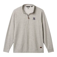 Men's TravisMathew  Heather Gray New York Yankees Cloud Home Game Quarter-Zip Tri-Blend Pullover