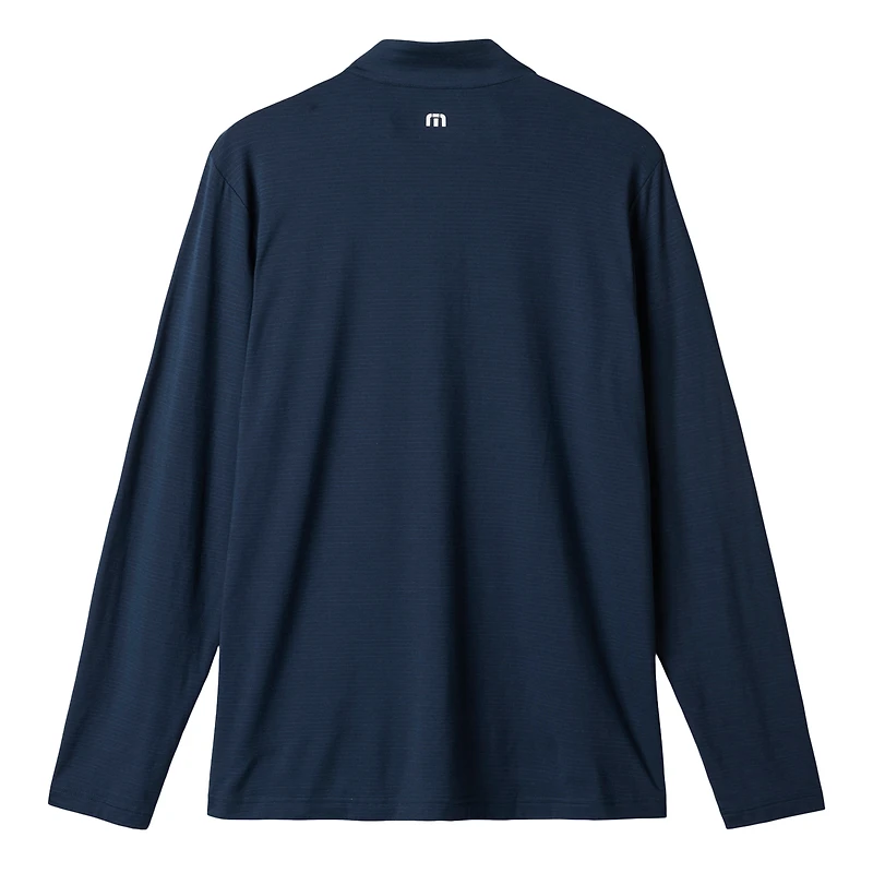 Men's TravisMathew  Heather Navy New York Yankees Bullpen Quarter-Zip Pullover