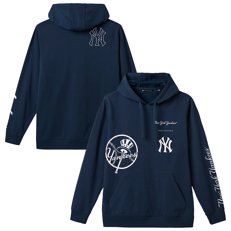 Sweat à capuche TravisMathew bleu marine New York Yankees Foul Proof Tri-Blend pour homme