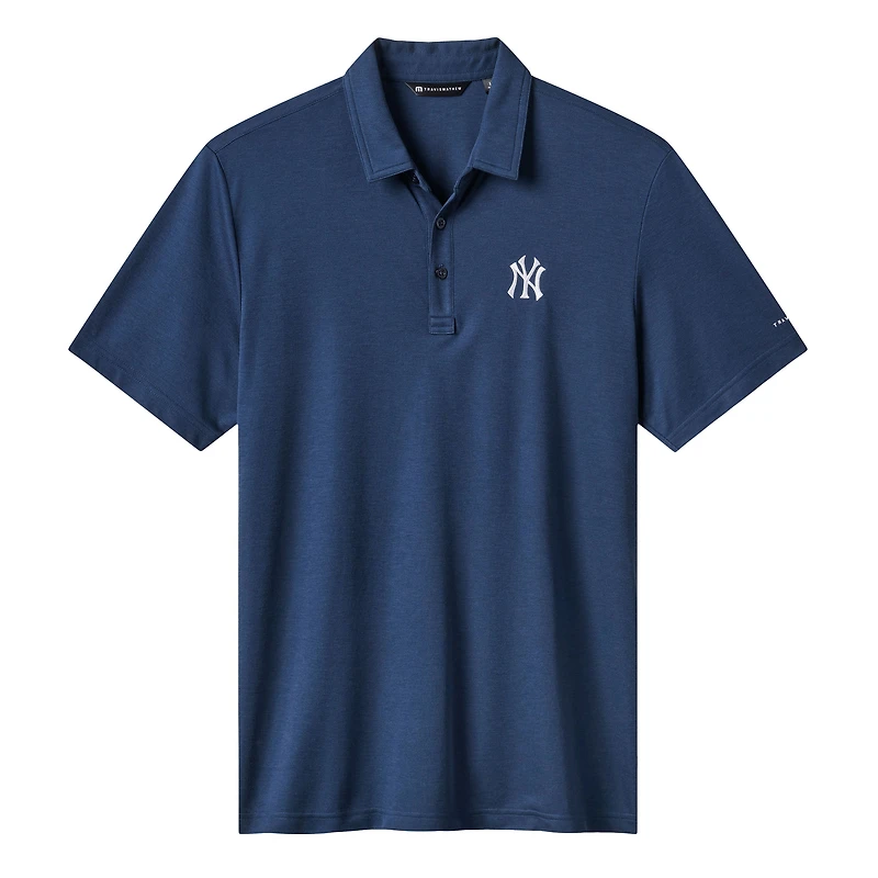 Men's TravisMathew Navy New York Yankees Playoff Pitch Tri-Blend Polo