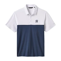 Polo tri-blend blanc/bleu marine TravisMathew des Yankees de New York, Home Run Leader, pour homme