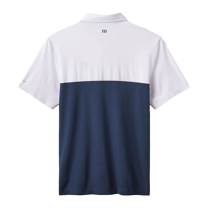 Men's TravisMathew White/Navy New York Yankees Home Run Leader Tri-Blend Polo