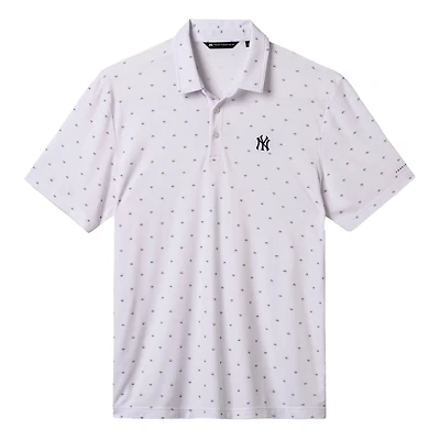 Polo TravisMathew blanc New York Yankees Crowd Roar pour homme, mélange de trois matières