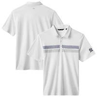 Polo tri-blend blanc Top Recruit des Yankees de New York pour homme TravisMathew