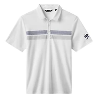 Polo tri-blend blanc Top Recruit des Yankees de New York pour homme TravisMathew