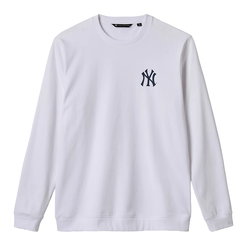 Men's TravisMathew White New York Yankees Walk Off Wonder Tri-Blend Long Sleeve T-Shirt