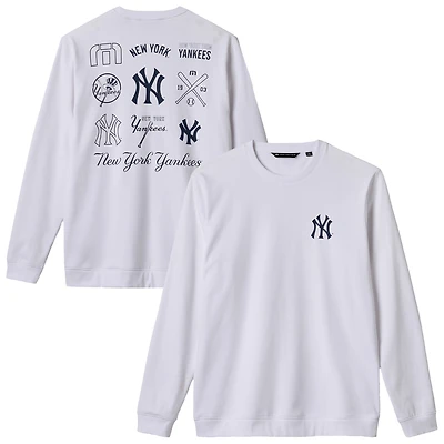 T-shirt à manches longues TravisMathew blanc New York Yankees Walk Off Wonder pour homme, en mélange de trois matières