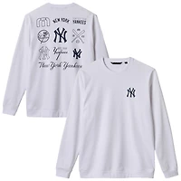 T-shirt à manches longues TravisMathew blanc New York Yankees Walk Off Wonder pour homme, en mélange de trois matières