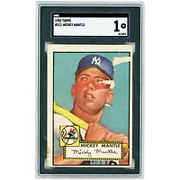 Carte de recrue Mickey Mantle, Yankees de New York, 1952, Topps n° 311, authentifiée par SGC.