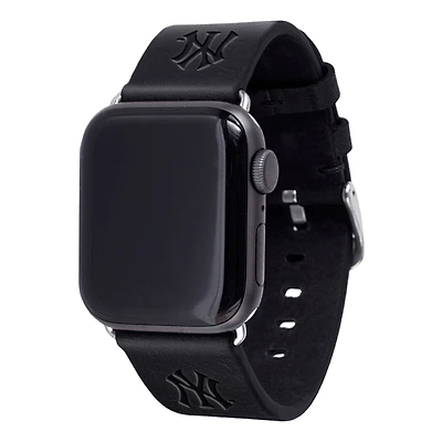 New York Yankees 42-44mm Leather Apple Watch - Band