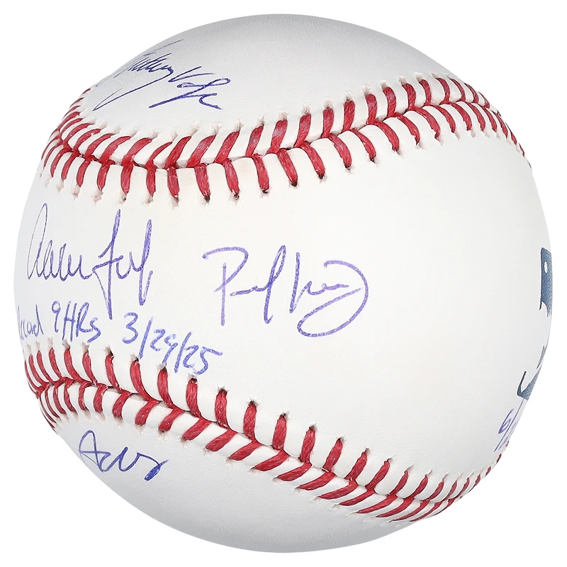 New York Yankees Autographed Baseball with 5 Signatures & "NYY Record 9 HRs 3/29/25" Inscription - Limited Edition of 25