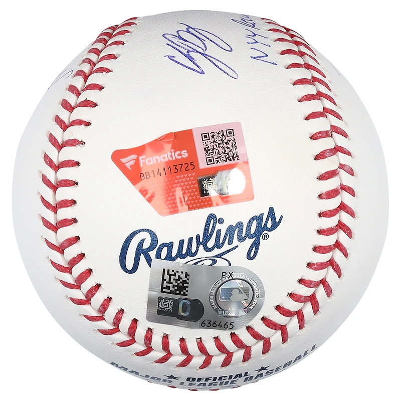 Balle de baseball autographiée des Yankees de New York avec 5 signatures et inscription « Record des Yankees : 9 coups de circuit le 29/03/2025 » - Édition limitée à 25 exemplaires