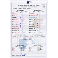 New York Yankees Game-Used Lineup Card vs. Baltimore Orioles on May 2, 2026
