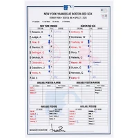 New York Yankees Game-Used Lineup Card vs. Boston Red Sox on April 21, 2026