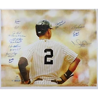 Toile hommage à Derek Jeter signée par les Yankees de New York, 30" x 38" avec plusieurs inscriptions