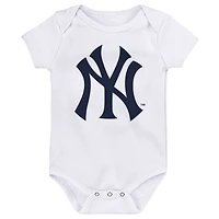 Newborn & Infant Navy/White/Heathered Gray New York Yankees Minor League Player - Three-Pack Bodysuit Set