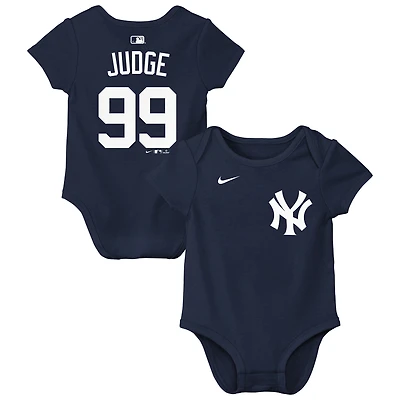 Newborn & Infant Nike Aaron Judge Navy New York Yankees Name Number Bodysuit