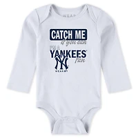 Newborn & Infant WEAR by Erin Andrews Heather Gray/White/Navy New York Yankees Three-Piece Turn Me Around Bodysuits Pants Set