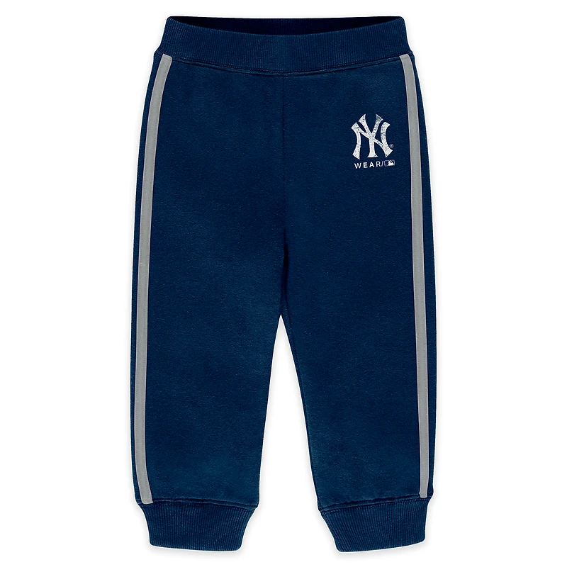 Ensemble nouveau-né WEAR by Erin Andrews bleu marine avec col ras du cou et pantalon en polaire des Yankees de New York