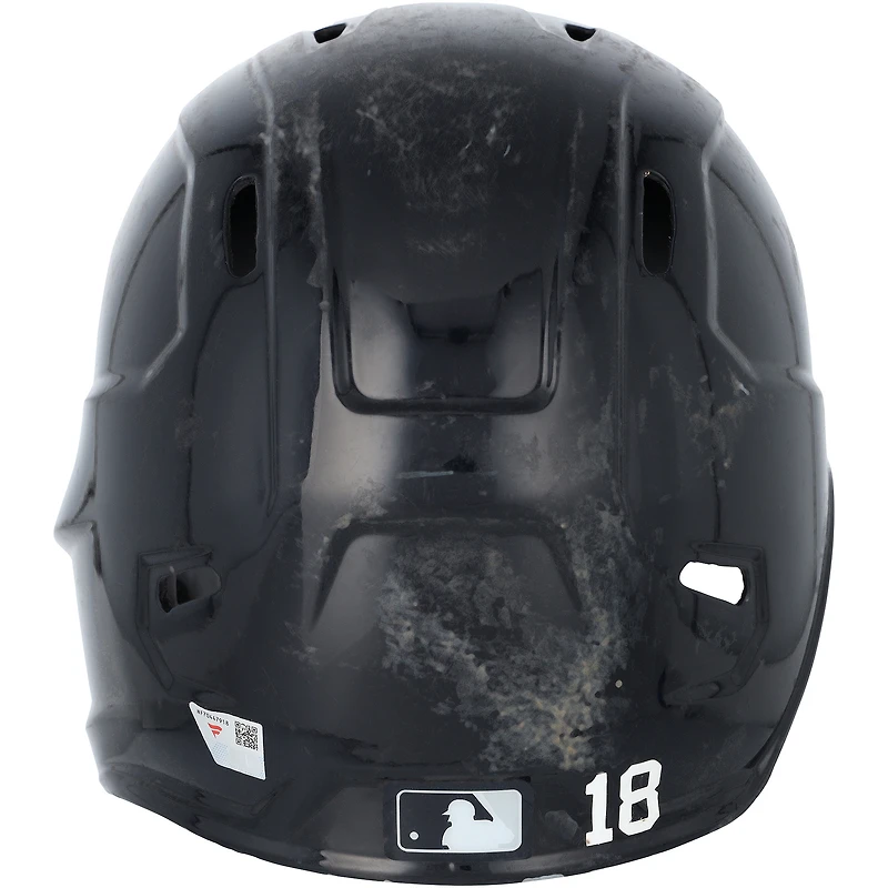 Oswald Peraza New York Yankees Game-Used #18 Navy Batting Helmet vs. Milwaukee Brewers on March 29 and vs. Tampa Bay Rays on May 4, 2025