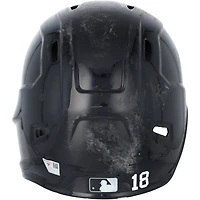 Oswald Peraza New York Yankees Game-Used #18 Navy Batting Helmet vs. Milwaukee Brewers on March 29 and vs. Tampa Bay Rays on May 4, 2025