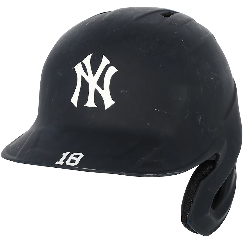 Oswald Peraza New York Yankees Game-Used #18 Navy Batting Helmet vs. Pittsburgh Pirates on April 5, 2025