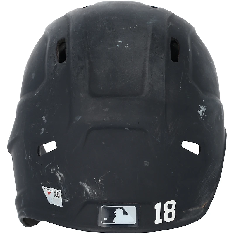Oswald Peraza New York Yankees Game-Used #18 Navy Batting Helmet vs. Pittsburgh Pirates on April 5, 2025