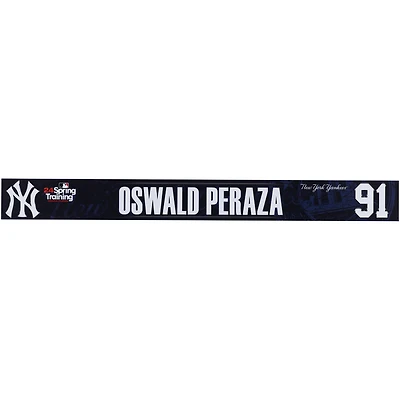 Oswald Peraza New York Yankees Player-Issued #91 Navy Nameplate de l'entraînement de printemps 2024 de la MLB