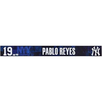 Pablo Reyes, joueur des Yankees de New York, numéro 19, plaque signalétique bleu marine, entraînement de printemps 2025 de la MLB