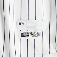 Paul Blackburn New York Yankees Player-Worn #42 White Pinstripe Jersey vs. Los Angeles Angels on April 15, 2026 - Jackie Robinson Day