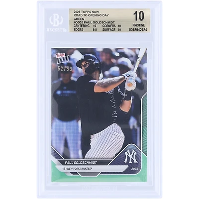 Paul Goldschmidt New York Yankees 2025 Topps Now Road To Opening Day Green Foil #OD-26 #/99 BGS Authenticated 10 Card - 10,10,9.5,10 Subgrades