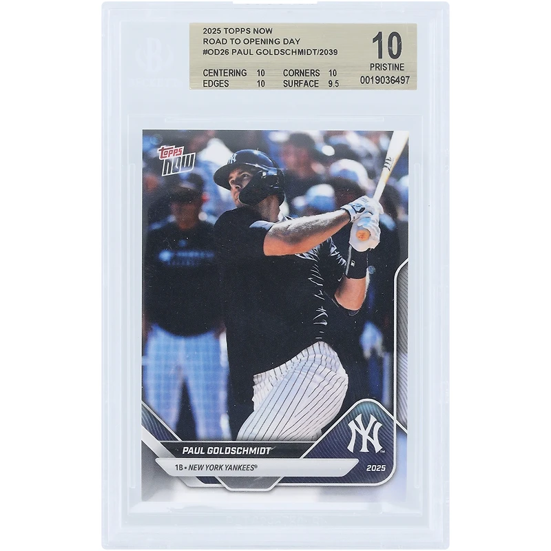 Paul Goldschmidt New York Yankees 2025 Topps Now Road to Opening Day #OD-26 BGS Authenticated 10 Card - 10,10,10,9.5 Subgrades