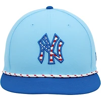 Casquette New Era bleu clair du 4 juillet de Paul Goldschmidt, utilisée par les Yankees de New York lors du match contre les Mets de New York le 4 juillet 2025
