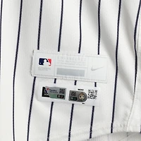 Maillot Nike blanc à rayures fines n° 48 de Paul Goldschmidt, porté par les Yankees de New York lors du match contre les Athletics le 29 juin 2025
